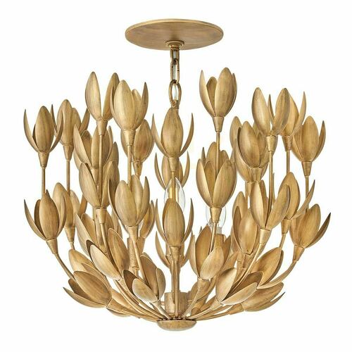 Sprawdź Złota lampa wisząca Quintiesse Flora QN-FLORA3-GD 3 × E14 Ø 50,8 cm