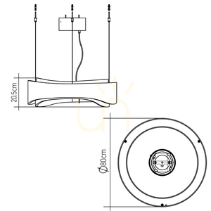 Lampa wisząca LED Quintiesse Horizon 80 cm – fornir tekowy small 2