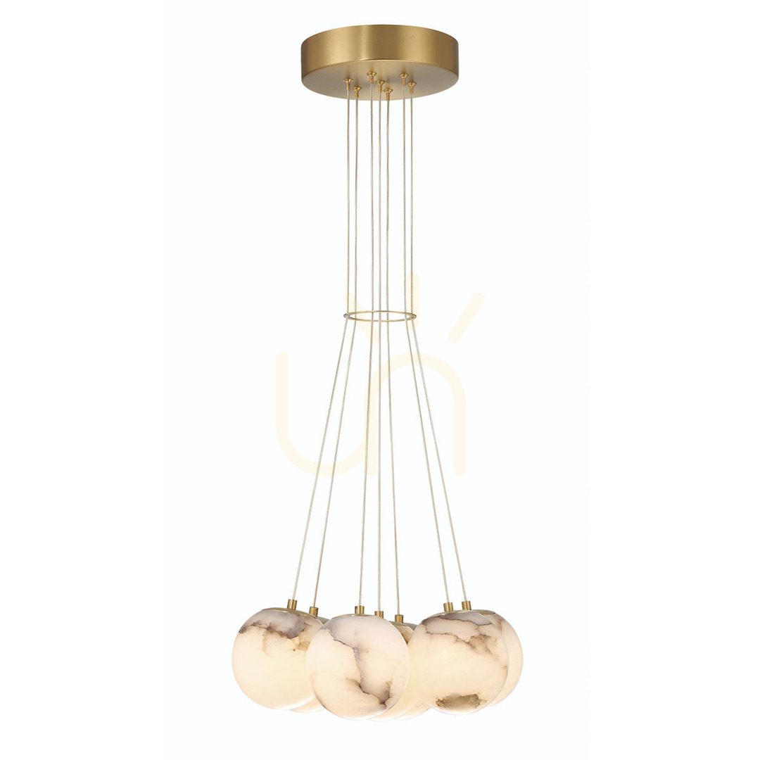 Sprawdź Duża lampa wisząca KEPLER - 7 źródeł światła - Szczotkowane złoto QUINTIESSE Duża lampa wisząca KEPLER - 7 źródeł światła - Szczotkowane złoto QUINTIESSE