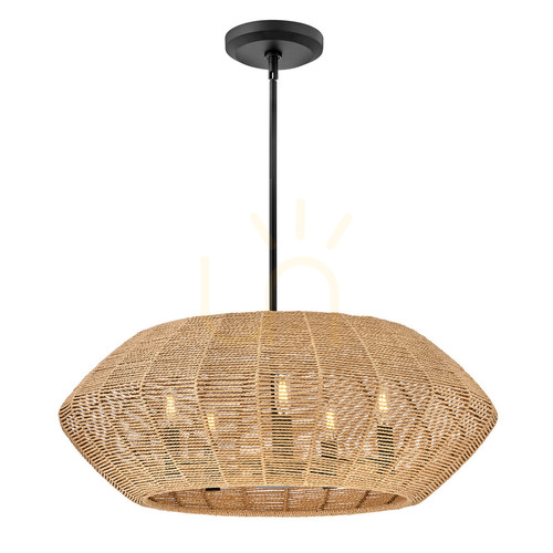 Sprawdź Lampa wisząca LUCA - 5 źródeł światła - Czarny, karmelowy beż QUINTIESSE