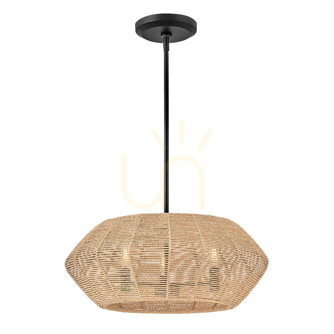 Zobacz Lampa wisząca LUCA - 3 źródła światła - Czarny, karmelowy beż QUINTIESSE Lampa wisząca LUCA - 3 źródła światła - Czarny, karmelowy beż QUINTIESSE