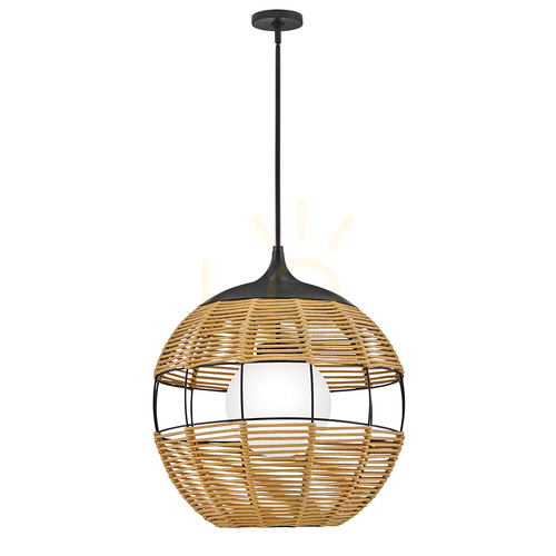 Sprawdź Średnia lampa wisząca MADDOX - 1 źródło światła - Czarny, karmelowy beż QUINTIESSE