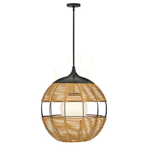 Sprawdź Średnia lampa wisząca MADDOX - 1 źródło światła - Czarny, karmelowy beż QUINTIESSE
