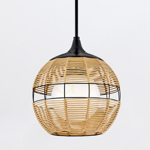 Mała lampa wisząca MADDOX - 1 źródło światła - Czarny, karmelowy beż QUINTIESSE 5 Mała lampa wisząca MADDOX - 1 źródło światła - Czarny, karmelowy beż QUINTIESSE small 5