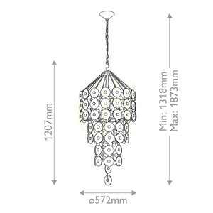 Lampa wisząca MERIDIAN - 9 źródeł światła - Przecierane złoto QUINTIESSE 2 Lampa wisząca MERIDIAN - 9 źródeł światła - Przecierane złoto QUINTIESSE small 2