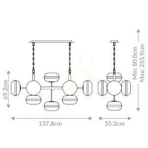 Lampa wyspowa NOTTINGHAM - 10 źródeł światła - Antyczny mosiądz QUINTIESSE 2 Lampa wyspowa NOTTINGHAM - 10 źródeł światła - Antyczny mosiądz QUINTIESSE small 2