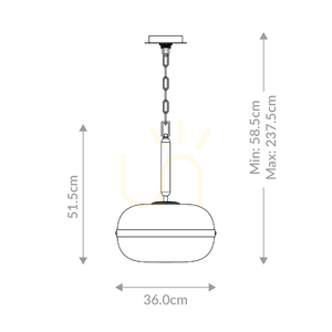 Lampa wisząca NOTTINGHAM - 1 źródło światła - Antyczny mosiądz QUINTIESSE small 2