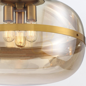 Lampa wisząca NOTTINGHAM - 3 źródła światła - Antyczny mosiądz QUINTIESSE small 6