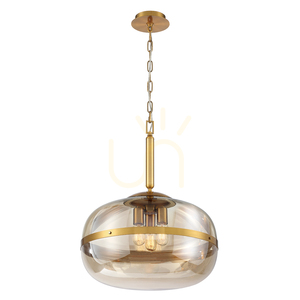Lampa wisząca NOTTINGHAM - 3 źródła światła - Antyczny mosiądz QUINTIESSE small 0