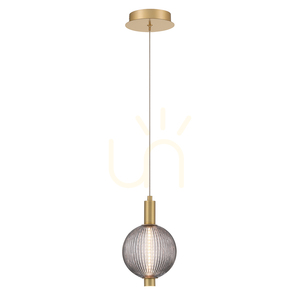 Mała lampa wisząca PALMAS - 1 źródło światła - Szczotkowane złoto QUINTIESSE 1 Mała lampa wisząca PALMAS - 1 źródło światła - Szczotkowane złoto QUINTIESSE small 1