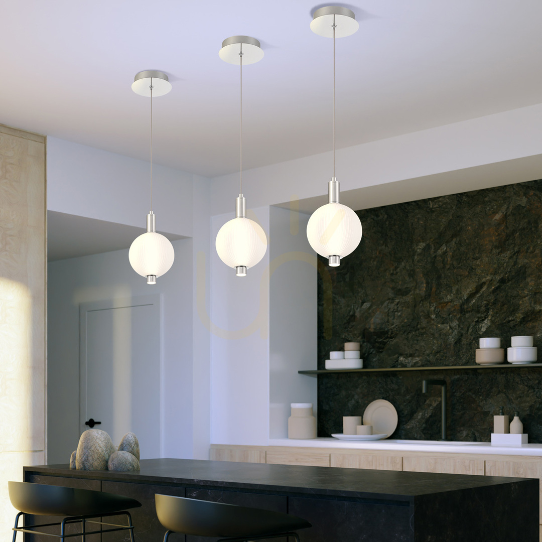 Wyświetl Mała lampa wisząca PALMAS - 1 źródło światła - Polerowany nikiel QUINTIESSE Mała lampa wisząca PALMAS - 1 źródło światła - Polerowany nikiel QUINTIESSE