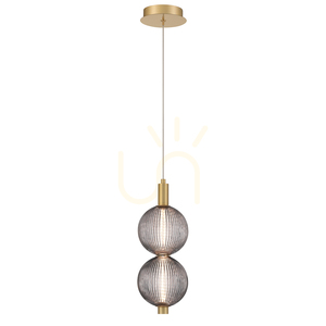Mała lampa wisząca PALMAS - 2 źródła światła - Szczotkowane złoto QUINTIESSE 1 Mała lampa wisząca PALMAS - 2 źródła światła - Szczotkowane złoto QUINTIESSE small 1