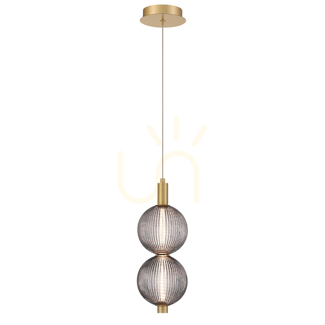Zobacz Mała lampa wisząca PALMAS - 2 źródła światła - Szczotkowane złoto QUINTIESSE Mała lampa wisząca PALMAS - 2 źródła światła - Szczotkowane złoto QUINTIESSE