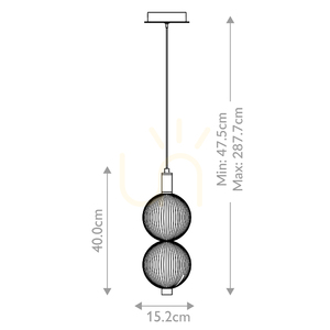 Mała lampa wisząca PALMAS - 2 źródła światła - Szczotkowane złoto QUINTIESSE 2 Mała lampa wisząca PALMAS - 2 źródła światła - Szczotkowane złoto QUINTIESSE small 2
