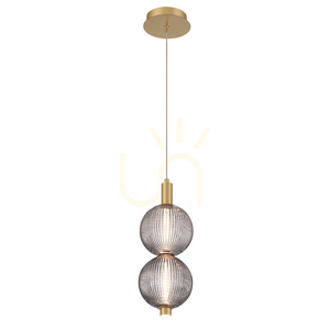 Mała lampa wisząca PALMAS - 2 źródła światła - Szczotkowane złoto QUINTIESSE 0 Mała lampa wisząca PALMAS - 2 źródła światła - Szczotkowane złoto QUINTIESSE small 0