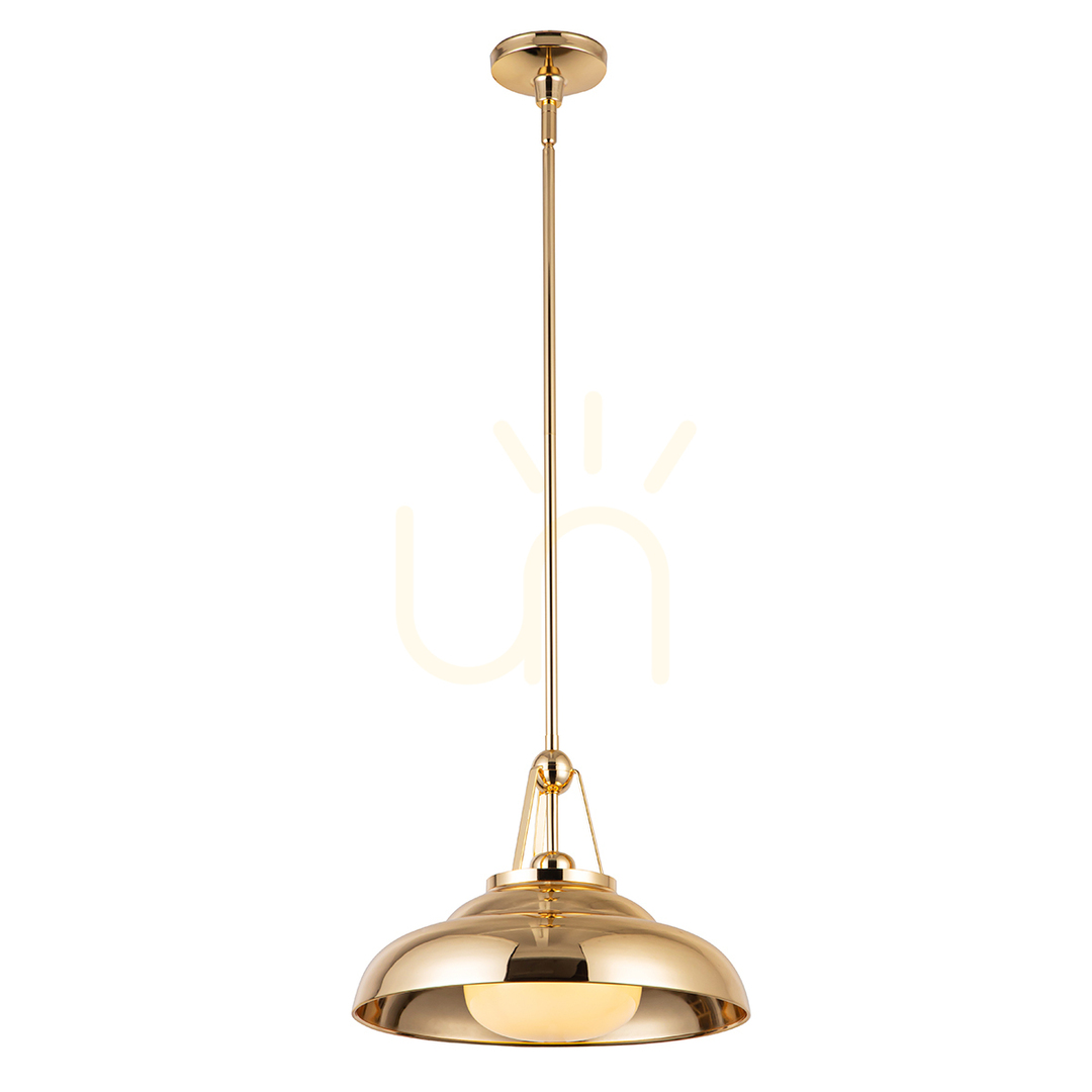 Sprawdź Lampa wisząca PALMETTO - 1 źródło światła - Polerowany mosiądz QUINTIESSE Lampa wisząca PALMETTO - 1 źródło światła - Polerowany mosiądz QUINTIESSE
