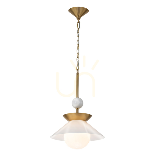 Sprawdź Średnia lampa wisząca SAUCER - 1 źródło światła - Postarzany mosiądz QUINTIESSE