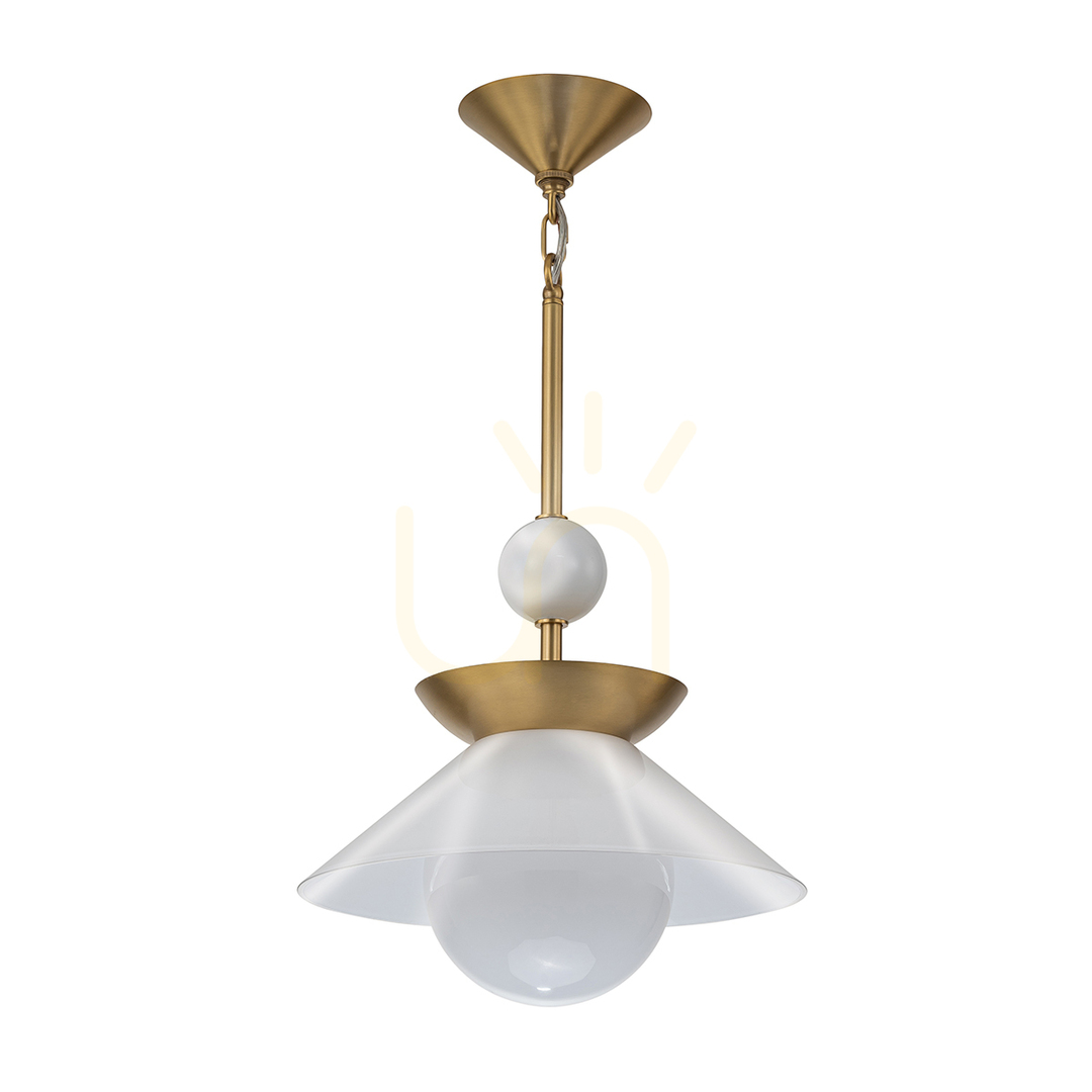Obejrzyj Średnia lampa wisząca SAUCER - 1 źródło światła - Postarzany mosiądz QUINTIESSE Średnia lampa wisząca SAUCER - 1 źródło światła - Postarzany mosiądz QUINTIESSE