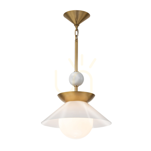 Sprawdź Średnia lampa wisząca SAUCER - 1 źródło światła - Postarzany mosiądz QUINTIESSE