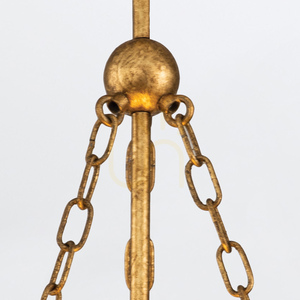Lampa wisząca SAWGRASS - 3 źródła światła - Płatkowe złoto QUINTIESSE small 5