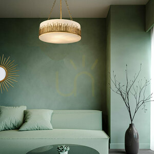 Lampa wisząca Quintiesse Sawgrass 3 × E27, złoto płatkowe z patyną, 53,3 cm small 6