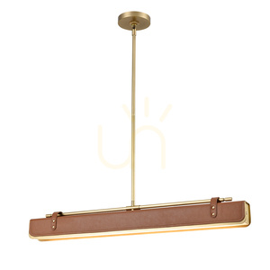 Lampa wyspowa LED VALISE - Vintage mosiądz, skóra koniakowa QUINTIESSE 0 Lampa wyspowa LED VALISE - Vintage mosiądz, skóra koniakowa QUINTIESSE small 0