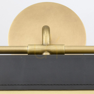 Kinkiet LED VALISE - Vintage mosiądz, skóra smokingowa QUINTIESSE small 5