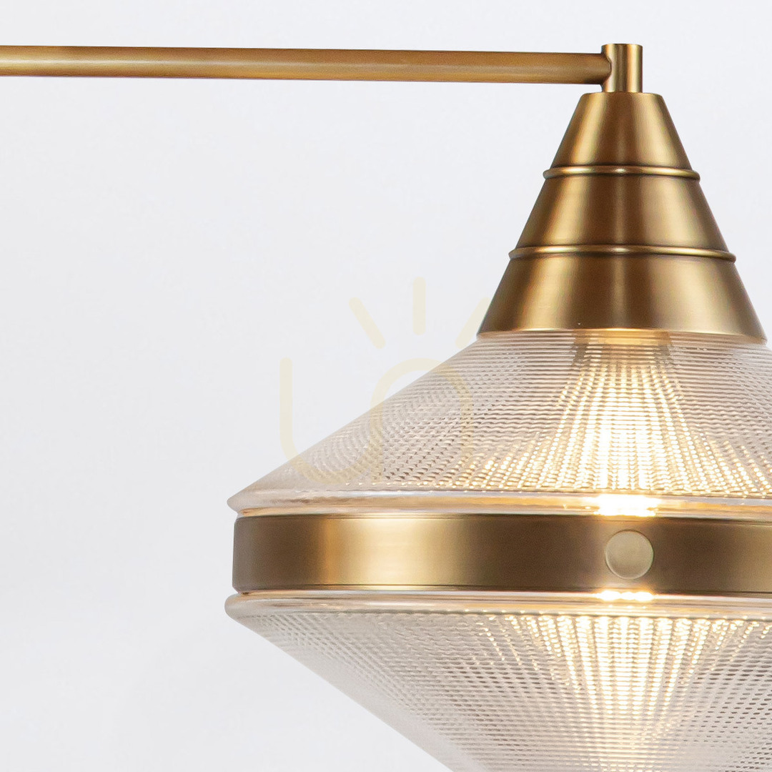 Sprawdź Lampa wyspowa WILLARD - 2 źródła światła - Vintage mosiądz QUINTIESSE Lampa wyspowa WILLARD - 2 źródła światła - Vintage mosiądz QUINTIESSE