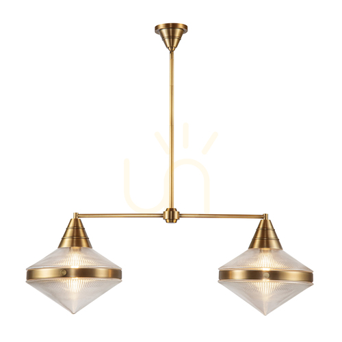 Sprawdź Lampa wyspowa WILLARD - 2 źródła światła - Vintage mosiądz QUINTIESSE