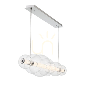 Lampa wyspowa ATOMO - 7 źródeł światła - Polerowany chrom QUINTIESSE small 3