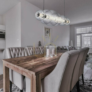 Lampa wyspowa ATOMO - 7 źródeł światła - Polerowany chrom QUINTIESSE small 8