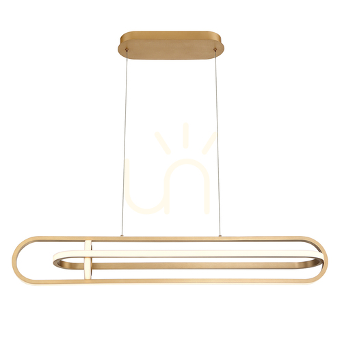 Sprawdź Lampa wyspowa DEMARK - Szczotkowane złoto QUINTIESSE