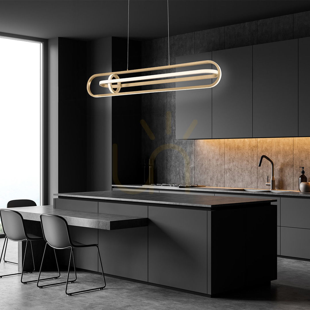 Wyświetl Lampa wyspowa DEMARK - Szczotkowane złoto QUINTIESSE Lampa wyspowa DEMARK - Szczotkowane złoto QUINTIESSE