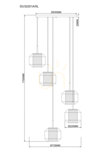 Lampa wisząca Zuma Line SOLIX DU32201A/5L Czarny 5xE27 1 Lampa wisząca Zuma Line SOLIX DU32201A/5L Czarny 5xE27 small 1