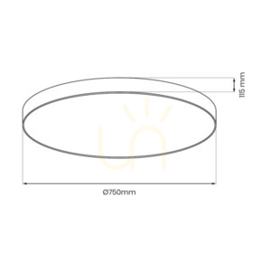 Plafon Siena czarny 80 W LED ø750 mm + pilot small 9
