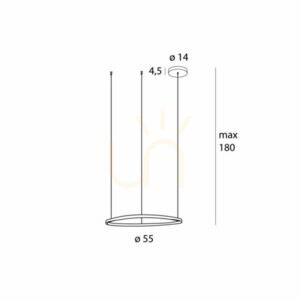 Lampa wisząca Max Light Cayenne 55 cm miedź szczotkowana LED 27W 2964 small 2