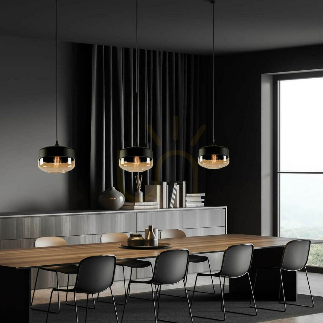 Sprawdź Lampa wisząca Zambelis czarny mat szampan szkło E27 24 cm Lampa wisząca Zambelis czarny mat szampan szkło E27 24 cm