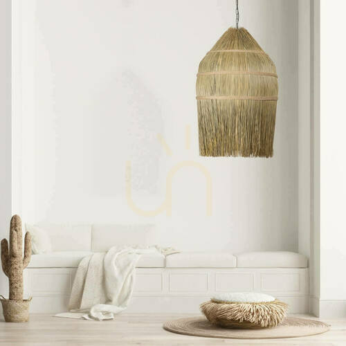 Sprawdź Lampa wisząca Zambelis naturalna słoma beżowa 60 cm E27