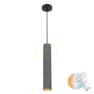 Lampa wisząca betonowa czarna Zambelis GU10 1x35W 40 cm small 0