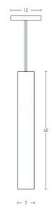 Lampa wisząca betonowa czarna Zambelis GU10 1x35W 40 cm small 2