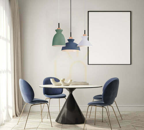 Sprawdź Lampa wisząca Zambelis zielona matowa E27 metal drewno 20 cm