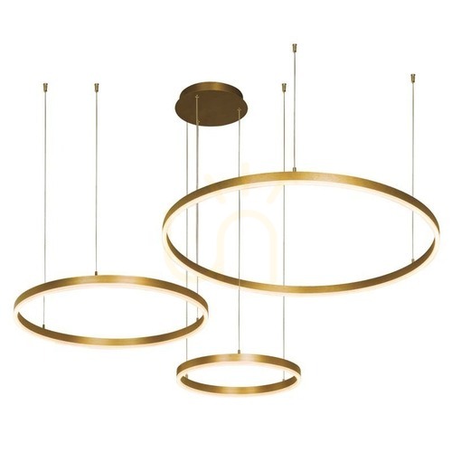 Sprawdź Lampa wisząca Zambelis LED 136W 3000K złoty mat biały opal 40-60-80 cm