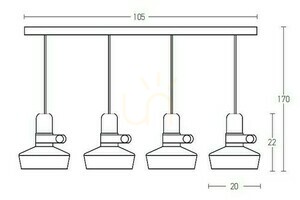 Lampa wisząca Zambelis biała matowa 4xE27 metal skóra drewno small 1