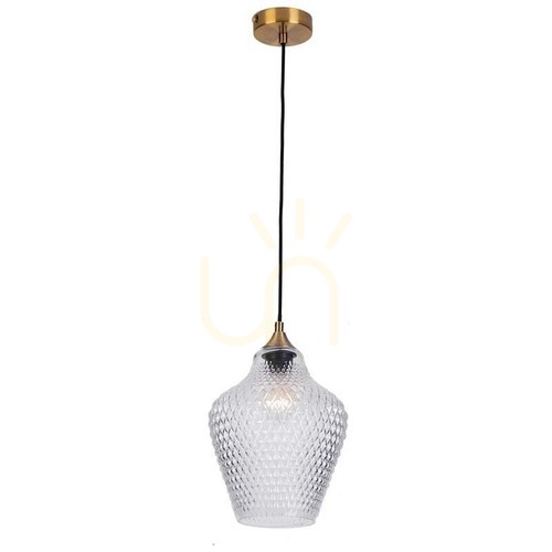 Sprawdź Lampa wisząca Zambelis transparentne szkło antyczny mosiądz E27 20 cm
