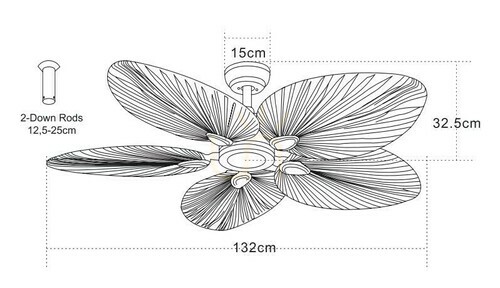 Sprawdź Lampa wisząca Zambelis FAN Coffee Palm Leaf brązowa 132 cm