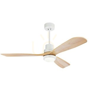 Lampa wisząca Zambelis FAN biała LED 15W drewno naturalne Ø132 cm small 0