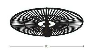 Plafon Zambelis biały bambus E27 80 cm small 1