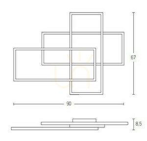 Plafon LED Zambelis złoty mat 55W 3000K 90 cm ściemnialny small 2