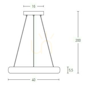 Lampa wisząca Zambelis LED 30W 3000K ściemnialna piaskowa biel Ø40 cm small 1