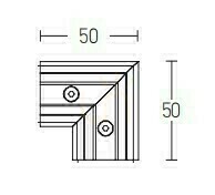 Łącznik narożny poziomy Zambelis 2085B-C2 do szyny magnetycznej 48V, sandy black small 1